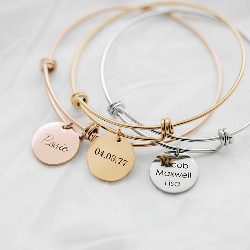 Personalised Coin Pendant Bracelet