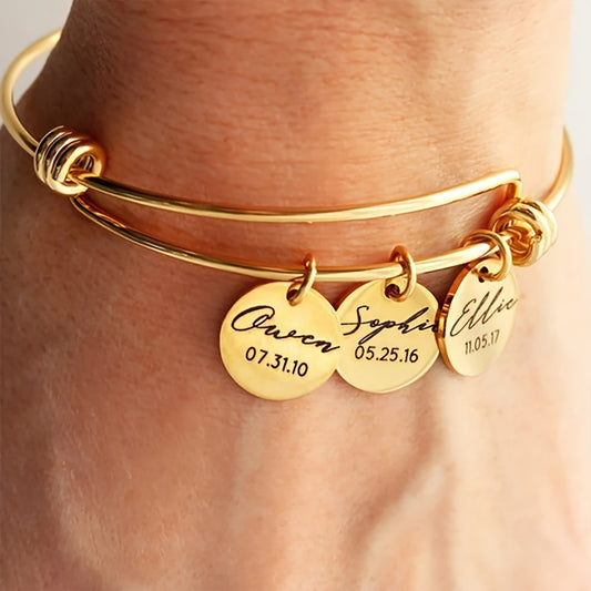 Personalised Coin Pendant Bracelet