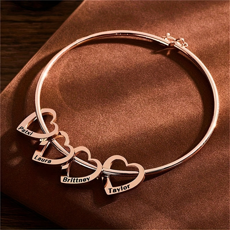 Personalised Heart Pendant Bracelet