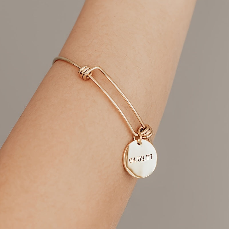 Personalised Coin Pendant Bracelet