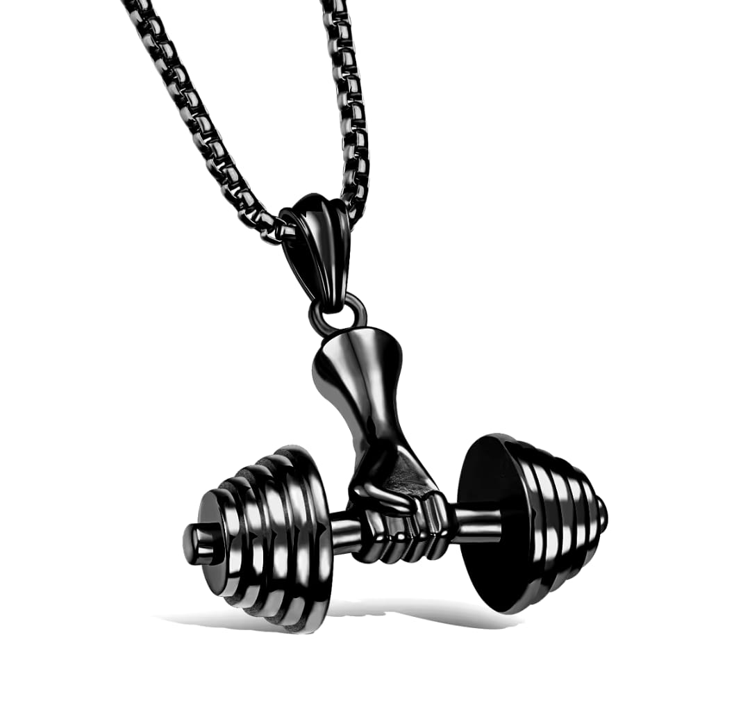 Mini Dumbbell Necklace for men