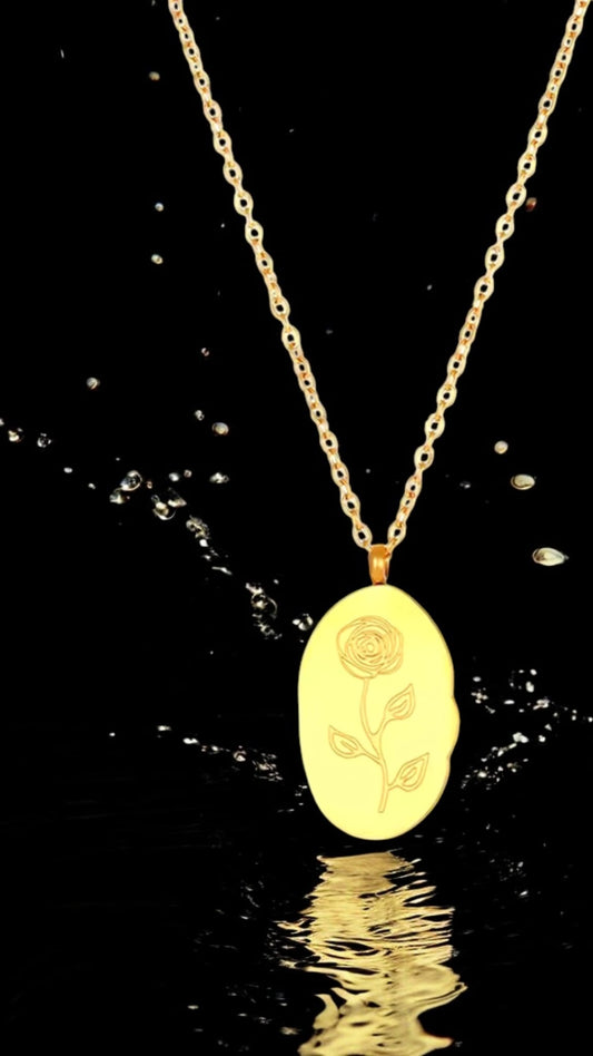 Month Flower Pendant Necklace For Women