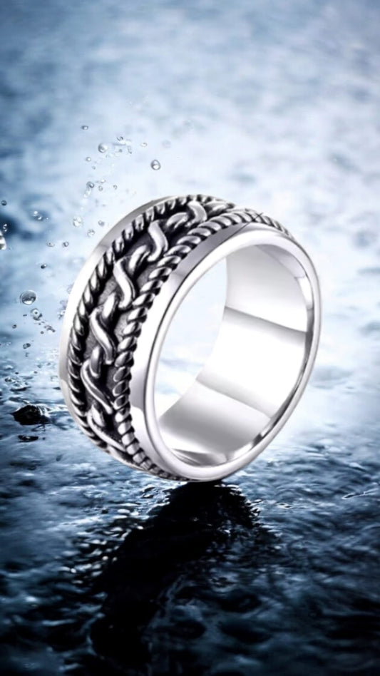 Twisted Rope Ring For Men