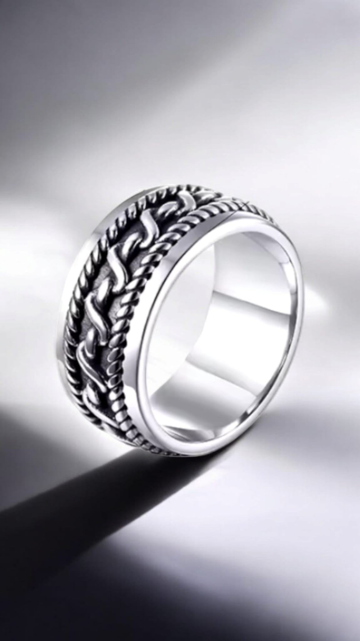 Twisted Rope Ring For Men