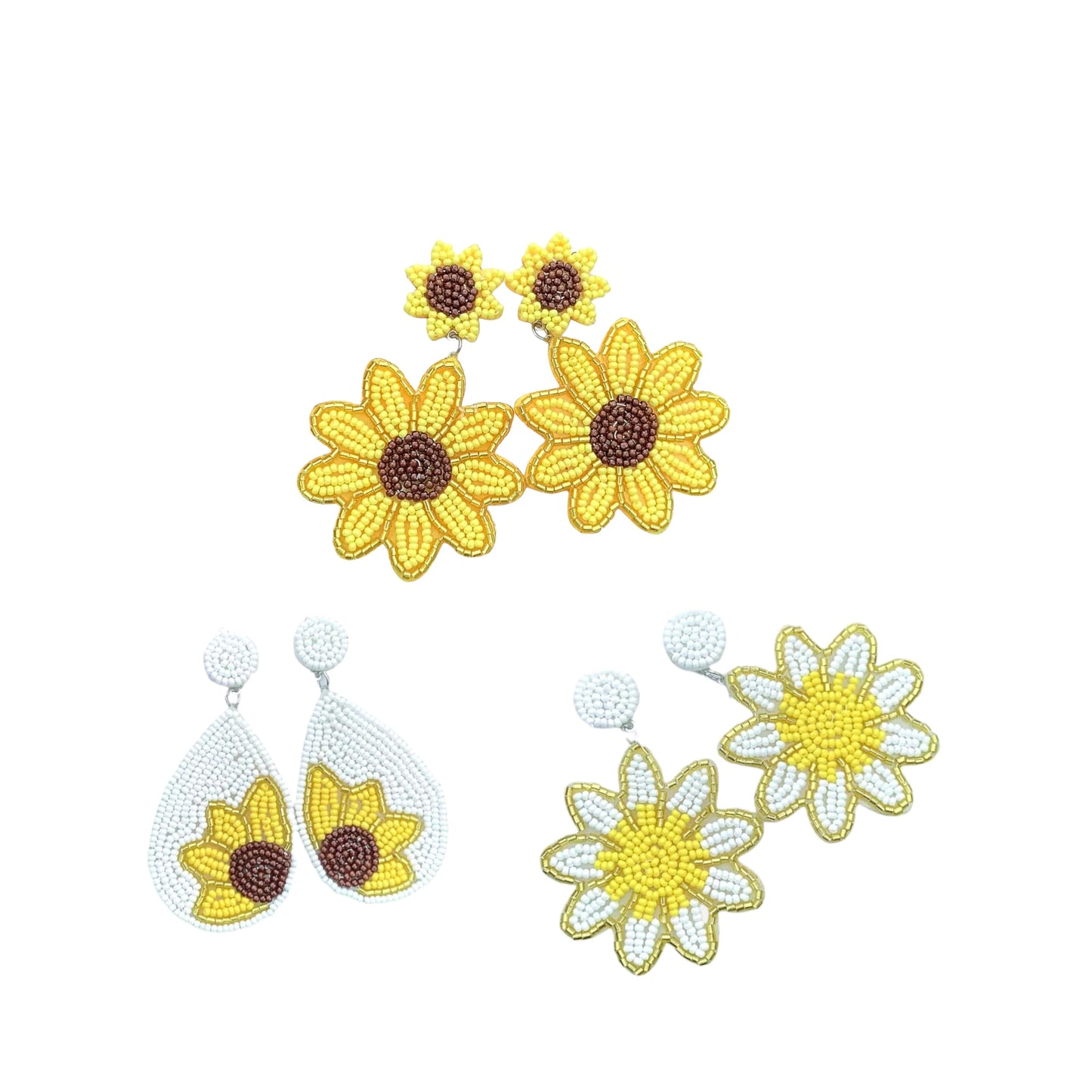 Hand Made Sunflower Earrings For Women