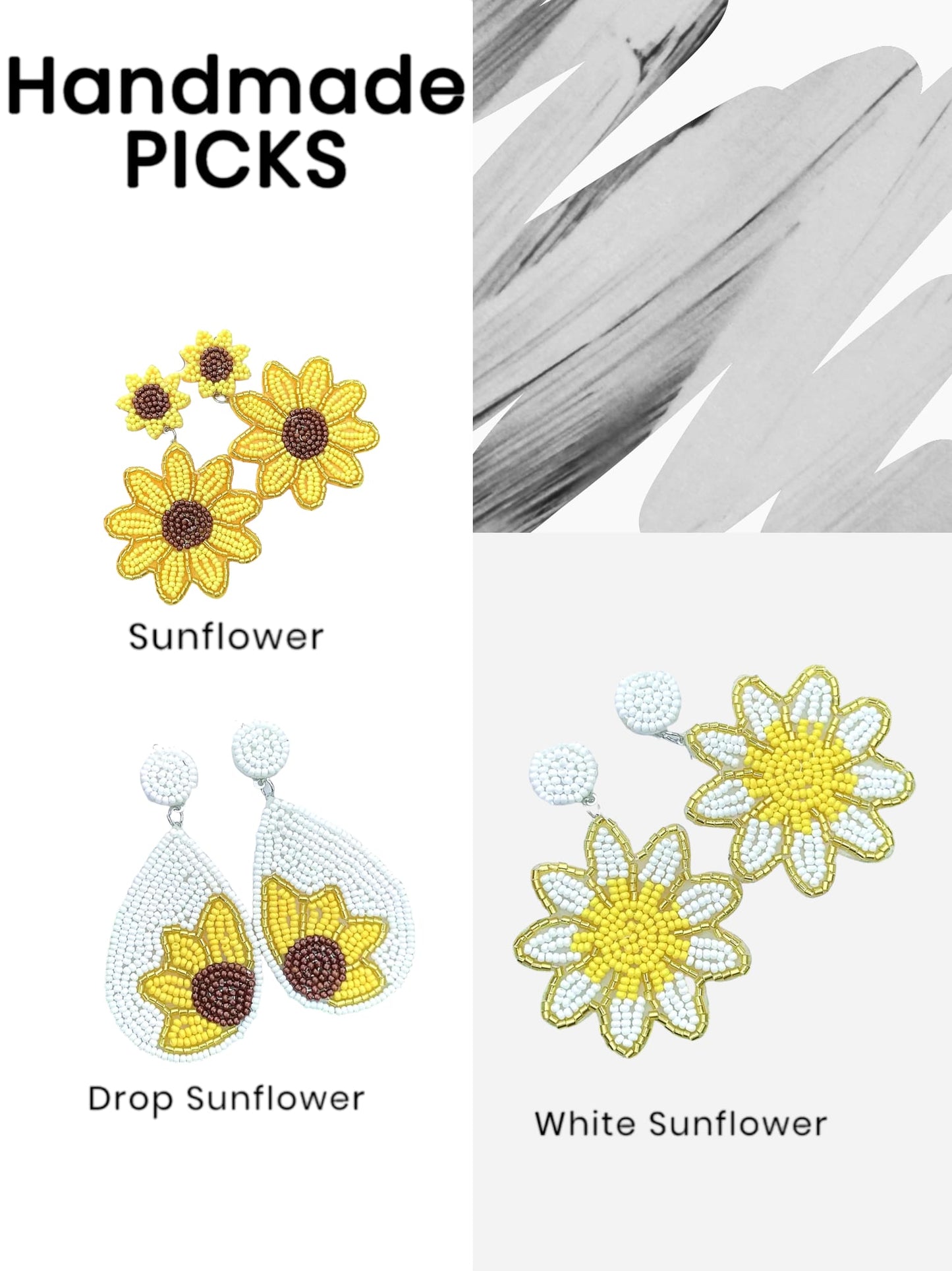 Hand Made Sunflower Earrings For Women