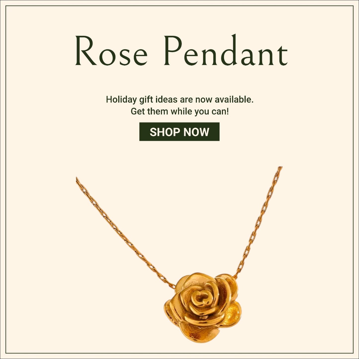 Rose Pendant Necklace For Women