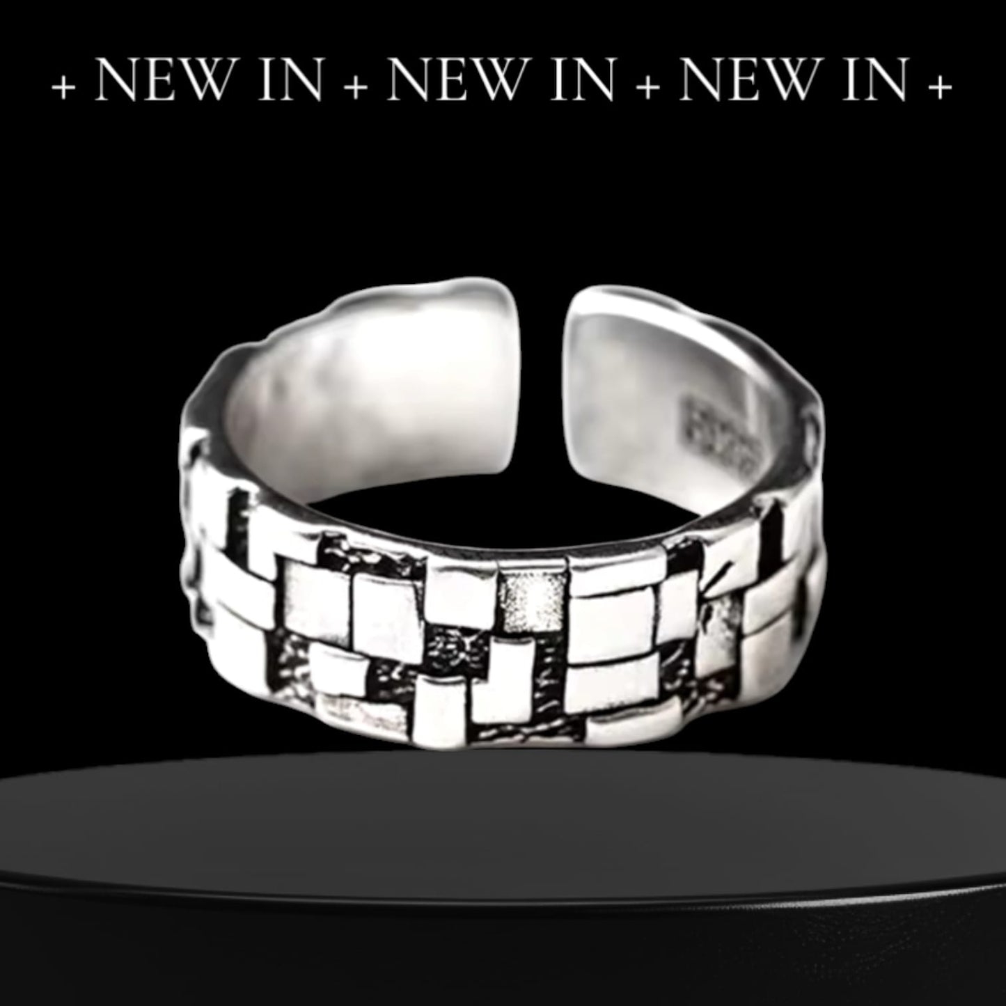 Block Pattern Ring For Men