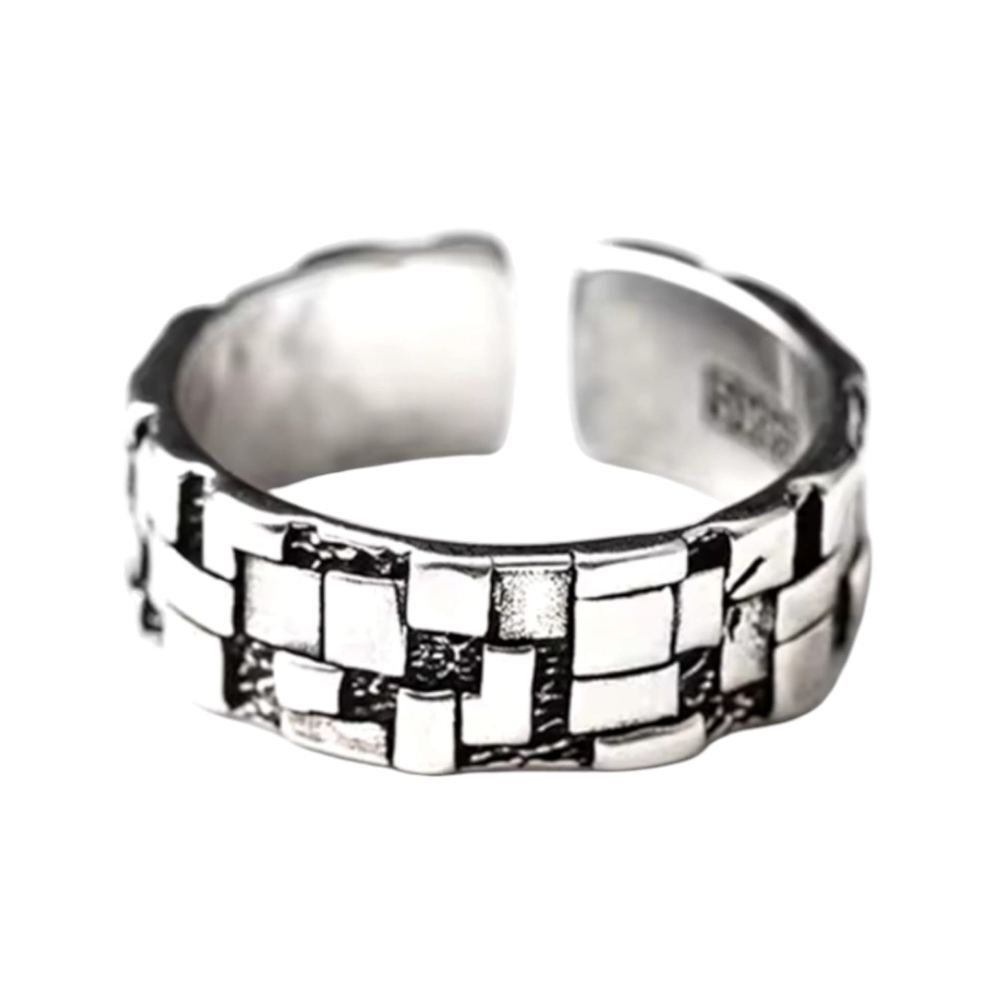 Block Pattern Ring For Men