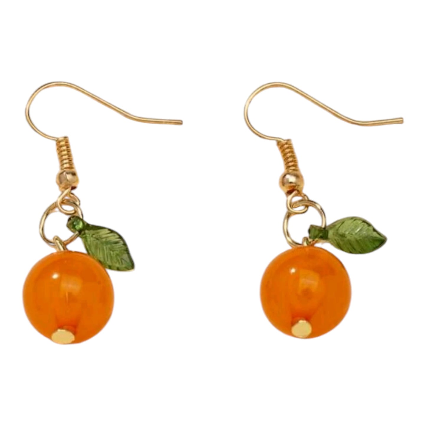 Orange With Leaf Earrings For Women