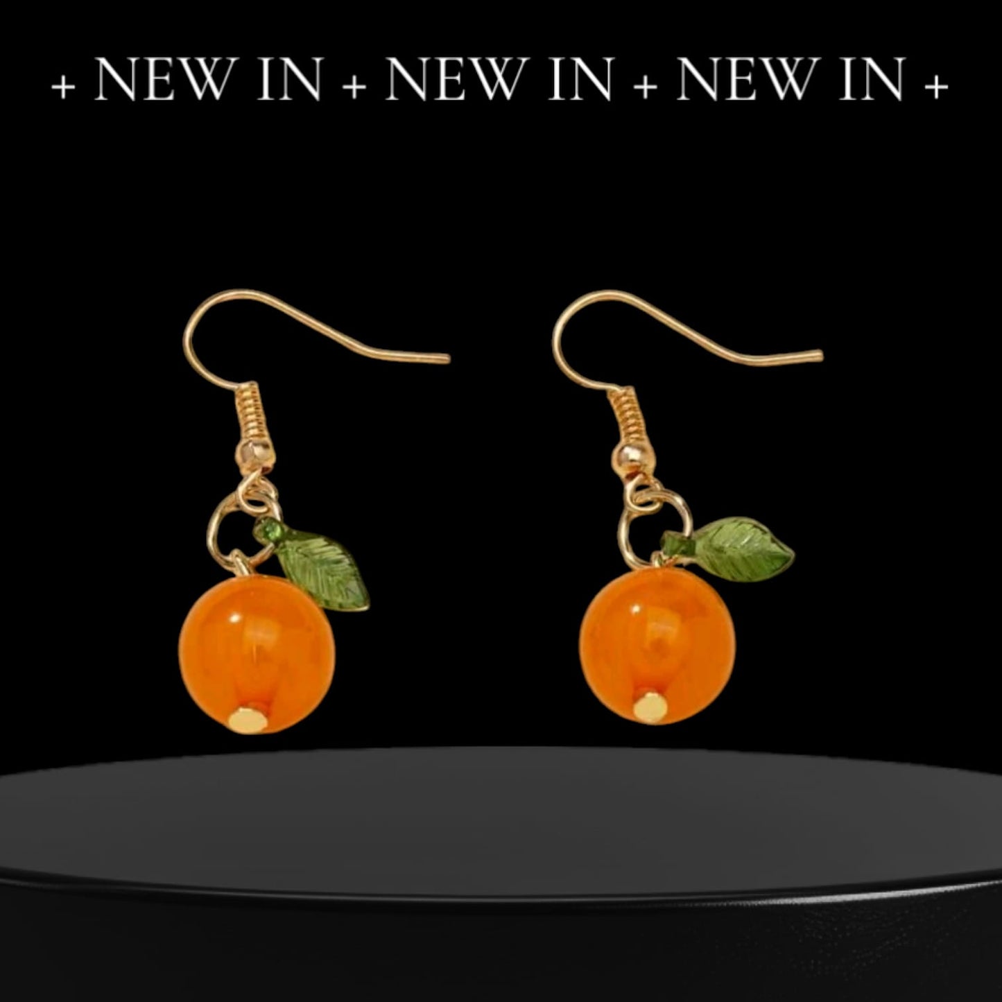 Orange With Leaf Earrings For Women