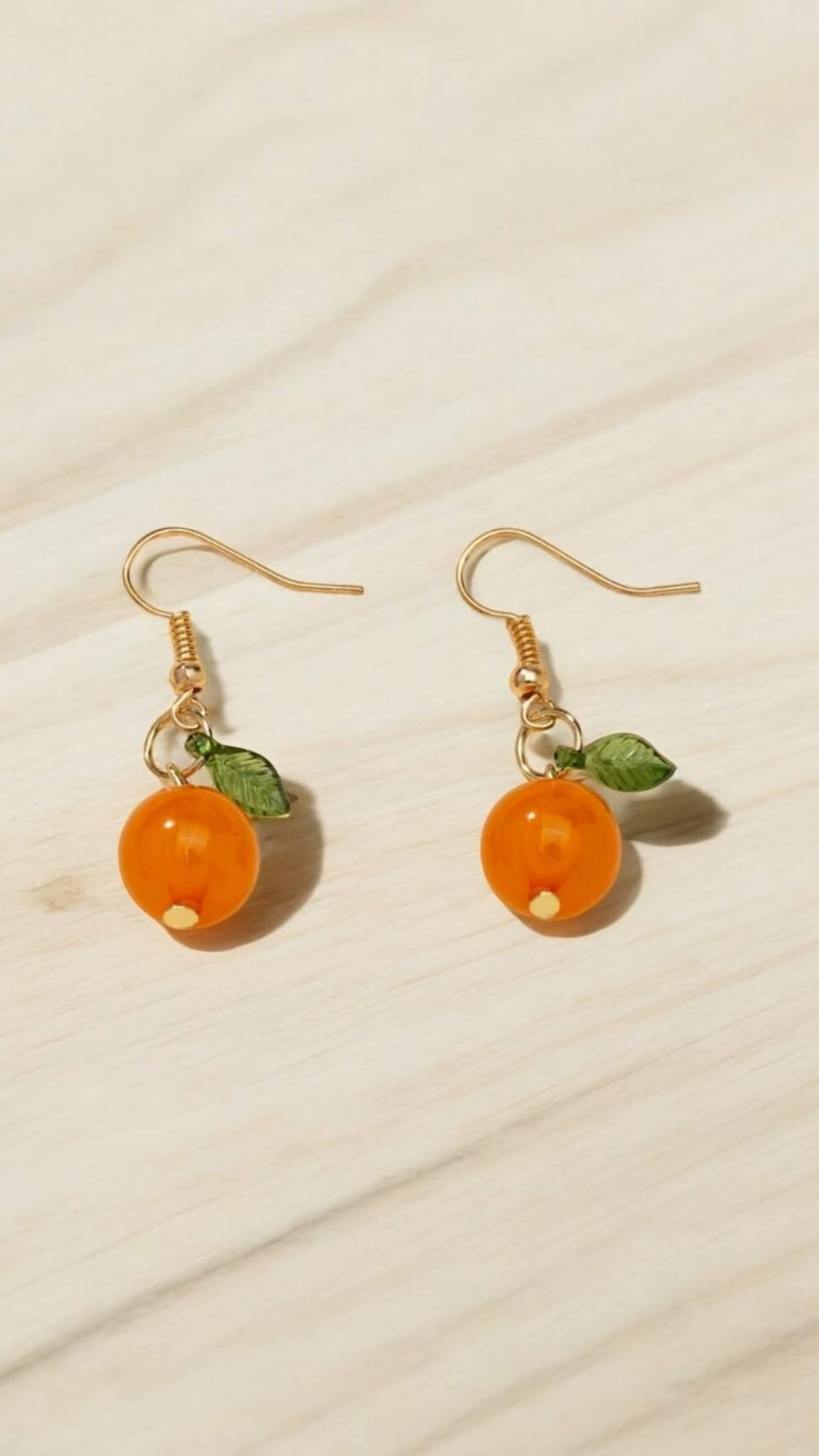 Orange With Leaf Earrings For Women