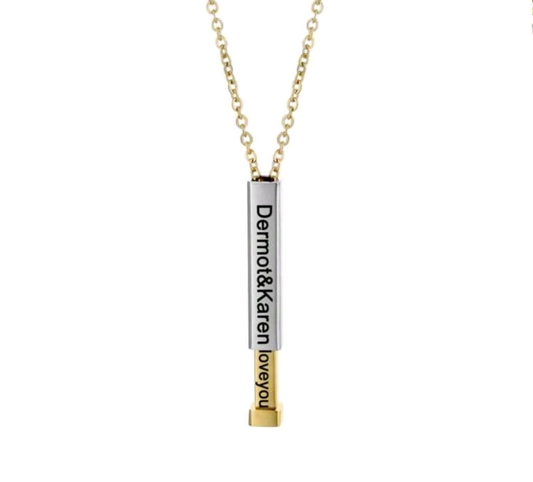 Personalised Bar Pendant Necklace For Unisex